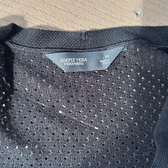 Simply Vera Vera Wang Black Knit Cardigan medium - Picture 2 of 4